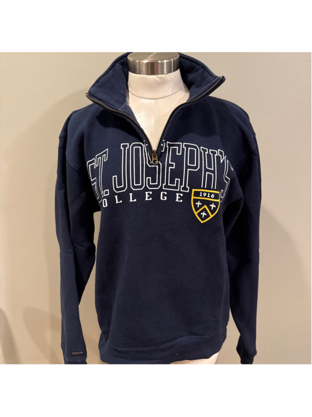 Unisex Jansport Navy Blue St. Joseph's College Quarter-Zip Sweatshirt Small - Picture 4 of 7